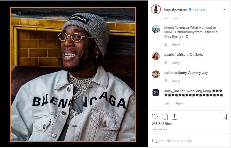 Grammy 2020: Burna Boy reacts to getting nominated