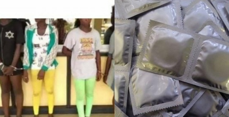 4 female students of the Uyo City Polytecnic arrested with used condoms filled with semen