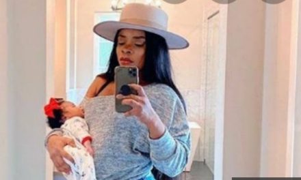 Laura Ikeji steps out with her 8 day old baby to resume work (Pictures)