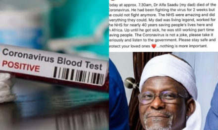 Nigerian medical doctor dies after contracting Coronavirus while treating UK COVID-19 patients