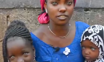 ‘My husband abandoned my daughters and me because we have blue eyes’ -Mum of viral Kwara girl with blue eyes narrates ordeal (video)