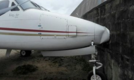 Jet runs into fence at Lagos airport after brake failure