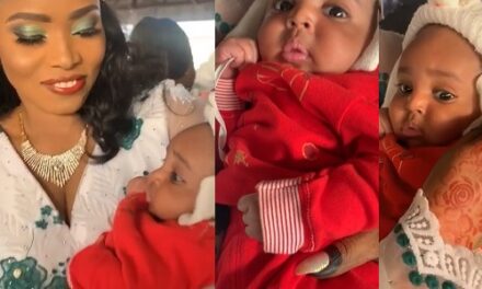 Halima Abubakar has finally revealed her baby’s face after all the controversies