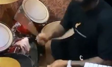 Davido uploads video of himself drumming in church
