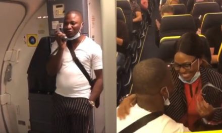 Nigerian man proposes to girlfriend onboard an international flight