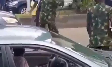 Angry protester refuses to back down despite being flogged by soldiers