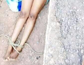 Young lady found dead inside gutter in Anambra with mouth gagged, hands and legs tied (graphic photos)