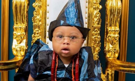 Olakunle Churchill and wife show off adorable pictures of their son